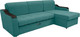 Миниатюра изображения товара Диван угловой Сириус Лидер-3 с оттоманкой ППУ 260x165 (Eva 28 велюр зеленый)