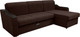 Миниатюра изображения товара Диван угловой Сириус Лидер-3 с оттоманкой НПБ 260x165 (Eva 04 велюр темно-коричневый)