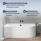 Миниатюра изображения товара Ванна акриловая Lauter Bliss 180х80 L / 21201081L (с ножками и серым подголовником)