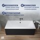 Миниатюра изображения товара Ванна акриловая Lauter Oasis 155х70 / 21203055 (с ножками, лицевым черным и торцевым экраном)