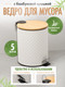 Миниатюра изображения товара Мусорное ведро FORA White Rhombus FOR-BIN-5LWB (белый/бамбук)