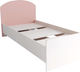 Миниатюра изображения товара Односпальная кровать ДСВ Лавис КРД 900.1 (белый/белый софт/роза)