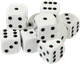 Миниатюра изображения товара Набор кубиков для настольной игры Звезда D6 16мм / 1214 (10шт, белый с черными точками)