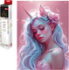 Миниатюра изображения товара Набор алмазной вышивки Феникс+ Девушка-Единоро / 68620