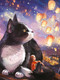 Миниатюра изображения товара Набор алмазной вышивки Феникс+ Кот с фонариками / 68627