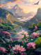 Миниатюра изображения товара Набор алмазной вышивки Феникс+ Лотосы в горах / 68633