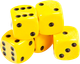 Миниатюра изображения товара Набор кубиков для настольной игры Звезда D6 16мм / 1225 (5шт, желтый с черными точками)