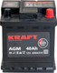 Миниатюра изображения товара Автомобильный аккумулятор KrafT AGM 40 R 420A / AGM-L0 (40 А/ч)