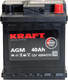 Миниатюра изображения товара Автомобильный аккумулятор KrafT AGM 40 R 420A / AGM-L0 (40 А/ч)