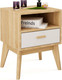 Миниатюра изображения товара Прикроватная тумба Мебельград Калгари 44x40x57 (дуб натуральный светлый / белый матовый)