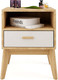 Миниатюра изображения товара Прикроватная тумба Мебельград Калгари 44x40x57 (дуб натуральный светлый / белый матовый)