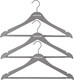 Миниатюра изображения товара Набор пластиковых вешалок-плечиков Attribute Rubber Grey AHA005 (3шт)