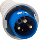 Миниатюра изображения товара Вилка штепсельная КЭАЗ 033-63А-6h-220AC-2P+PE-IP67 / 222741
