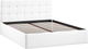 Миниатюра изображения товара Двуспальная кровать ТриЯ Джоли Универсальная с ПМ Тип 1 и заглушиной 160x200 (экокожа Polo white)