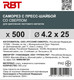 Миниатюра изображения товара Саморез RBT СПШС/Ц 4.2х25 с прессшайбой со сверлом мелкий шаг (500шт, оцинкованный)
