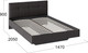 Миниатюра изображения товара Полуторная кровать ТриЯ Элис С мягкой обивкой Тип 1 140x200 (темный)