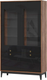 Миниатюра изображения товара Шкаф с витриной НК Мебель Brass ШКС-2 (черный глянец)
