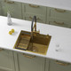 Миниатюра изображения товара Мойка кухонная Roxen Snake 560220-60-GS PVD c коландером и дозатором (золото текстурное)