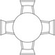 Миниатюра изображения товара Обеденный стол Notta Тулип 73x90 (белый мрамор/золотой)