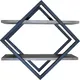 Миниатюра изображения товара Полка Allerd Ромб 50x50 / 4070210300 (черный муар/австралийское дерево)
