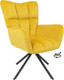 Миниатюра изображения товара Кресло мягкое AksHome Colorado New поворотное (желтый велюр HCJ-20/черный)