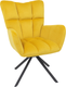Миниатюра изображения товара Кресло мягкое AksHome Colorado New поворотное (желтый велюр HCJ-20/черный)