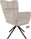 Миниатюра изображения товара Кресло мягкое AksHome Colorado New поворотное (серо-бежевый велюр HCJ-3/черный)