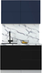 Миниатюра изображения товара Кухонный гарнитур Интерлиния Мила Шато 1.2А (индиго/черный/белый гранит)