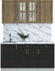 Миниатюра изображения товара Кухонный гарнитур Интерлиния Мила Шато 1.6А (дуб вотан/черный/белый гранит)