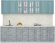 Миниатюра изображения товара Кухонный гарнитур Интерлиния Мила Шато 2.7А (океан/керамика/опал светлый)