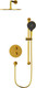 Миниатюра изображения товара Душевая система со смесителем Whitecross Y YSET09TOPGLB (брашированное золото)
