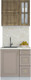 Миниатюра изображения товара Кухонный гарнитур Интерлиния Мила Шато 0.8Б (дуб вотан/луна/опал светлый)