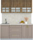 Миниатюра изображения товара Кухонный гарнитур Интерлиния Мила Шато 1.7Б (дуб вотан/луна/опал светлый)