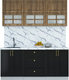 Миниатюра изображения товара Кухонный гарнитур Интерлиния Мила Шато 1.8Б (дуб вотан/черный/белый гранит)