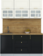 Миниатюра изображения товара Кухонный гарнитур Интерлиния Мила Шато 1.6Б (белый/черный/дуб бунратти)