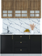 Миниатюра изображения товара Кухонный гарнитур Интерлиния Мила Шато 1.6Б (дуб вотан/черный/белый гранит)