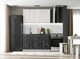Миниатюра изображения товара Кухонный гарнитур Артём-Мебель Оля СН-114 без стекла МДФ 1.4м (санторини белый/санторини черный)