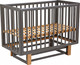 Миниатюра изображения товара Детская кроватка Polini Kids Simple 341 с маятником / 0003167-27 (графит/дуб крафт золотой)
