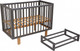 Миниатюра изображения товара Детская кроватка Polini Kids Simple 341 с маятником / 0003167-27 (графит/дуб крафт золотой)