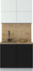 Миниатюра изображения товара Кухонный гарнитур Интерлиния Мила Матте 1.0 А (белый/черный/дуб бунратти)
