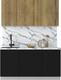 Миниатюра изображения товара Кухонный гарнитур Интерлиния Мила Матте 1.6 А (дуб вотан/черный/белый гранит)