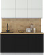 Миниатюра изображения товара Кухонный гарнитур Интерлиния Мила Матте 1.7 А (белый/черный/дуб бунратти)