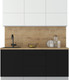 Миниатюра изображения товара Кухонный гарнитур Интерлиния Мила Матте 1.8 А (белый/черный/дуб бунратти)