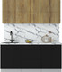 Миниатюра изображения товара Кухонный гарнитур Интерлиния Мила Матте 1.8 А (дуб вотан/черный/белый гранит)