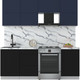 Миниатюра изображения товара Кухонный гарнитур Интерлиния Мила Матте 2.1 Б (индиго/черный/белый гранит)