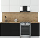 Миниатюра изображения товара Кухонный гарнитур Интерлиния Мила Матте 2.2 Б (белый/черный/дуб бунратти)