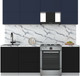 Миниатюра изображения товара Кухонный гарнитур Интерлиния Мила Матте 2.2 Б (индиго/черный/белый гранит)