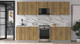 Миниатюра изображения товара Кухонный гарнитур Интерлиния Мила Матте 2.9 Б (дуб вотан/дуб вотан/белый гранит)