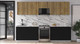 Миниатюра изображения товара Кухонный гарнитур Интерлиния Мила Матте 2.9 Б (дуб вотан/черный/белый гранит)