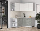 Миниатюра изображения товара Кухонный гарнитур Интерлиния Мила Матте 1.5x1.6 А (белый/керамика/опал светлый)